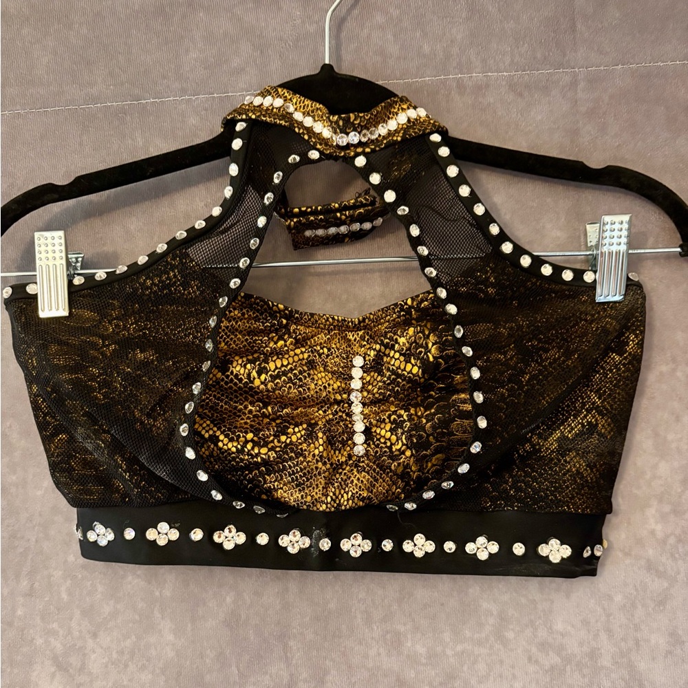 Kids Dance Costume Top - Black and Gold